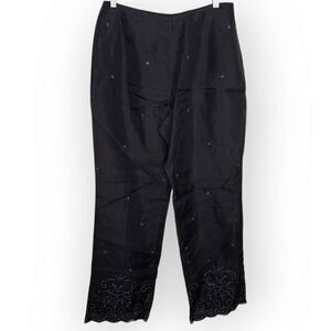 Ann Taylor Petites Vintage 90s Deadstock Women's Sequin Silk Dress Pants size 10